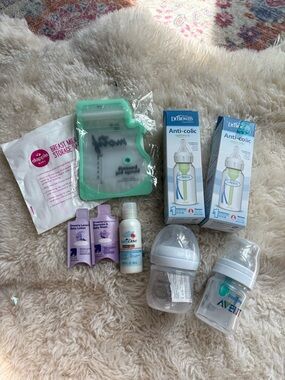 Dr. Brown's & Philips Avent Baby Bottle Set with samples
